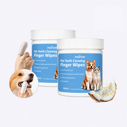 PAWVIVI Dog & Cat Teeth Cleaning Finger Wipes