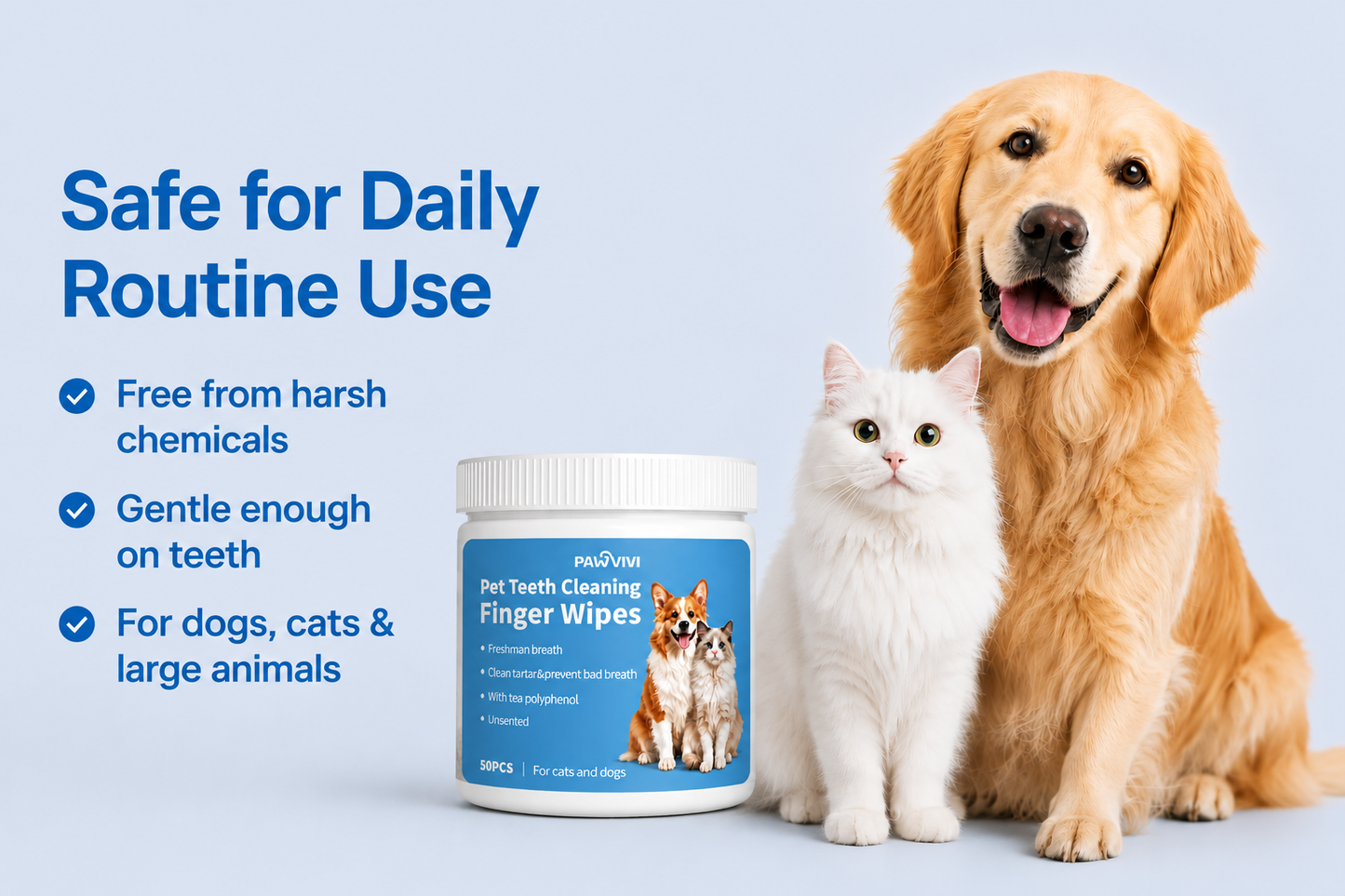 PAWVIVI Dog & Cat Teeth Cleaning Finger Wipes